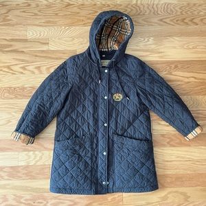 Black size XL Burberry Quilted Coat. Excellent condition.
